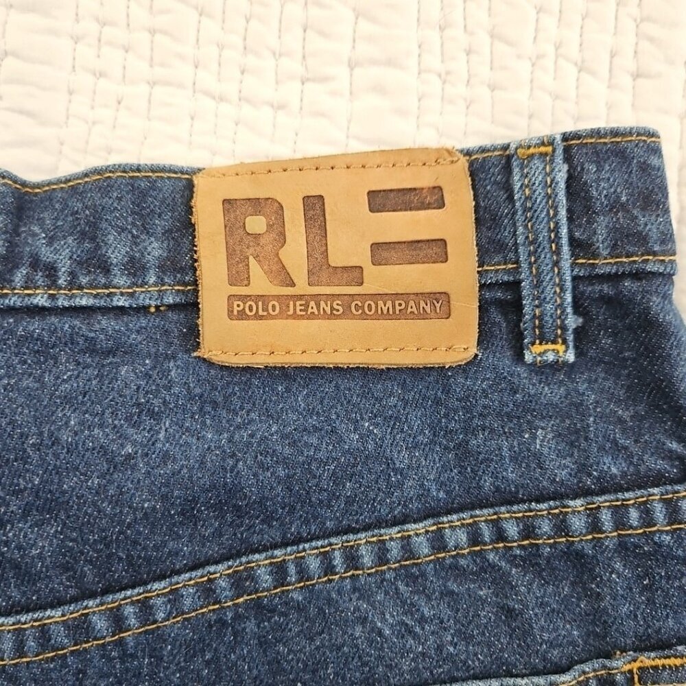 Vintage Polo Jeans Company Men's 34x34 Dark Wash Relaxed Fit EUC LN 100% Cotton - Picture 13 of 16